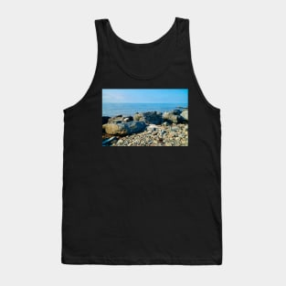 Pebbles & Rocks Beach With Ocean View - Coastal Scenery - Aberaeron Tank Top